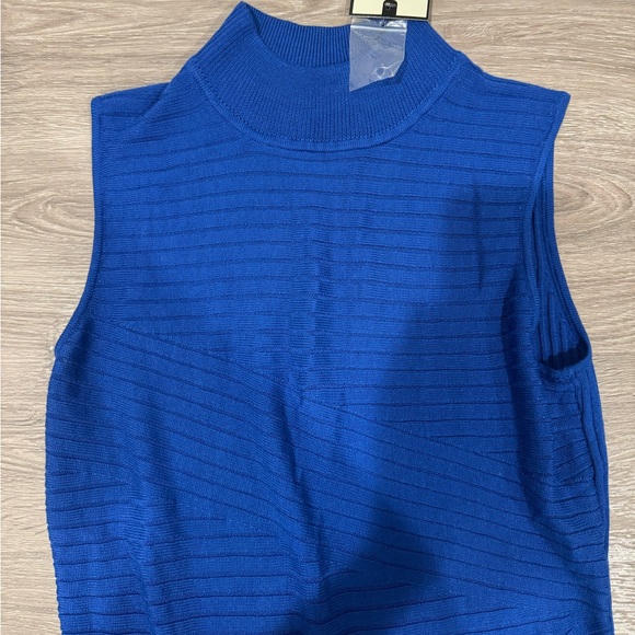 Dana Buchman Sleeveless Cobalt Blue Acrylic Mockneck Top Size S New With Tags - Picture 8 of 14